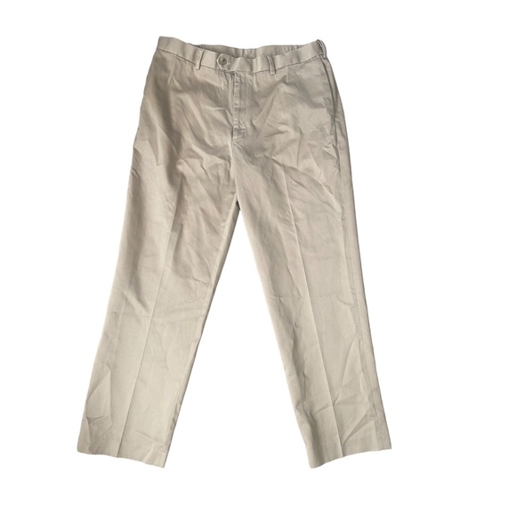 Perry Ellis Pants Perry Ellis Portfolio Mens Khaki Flat Front 0